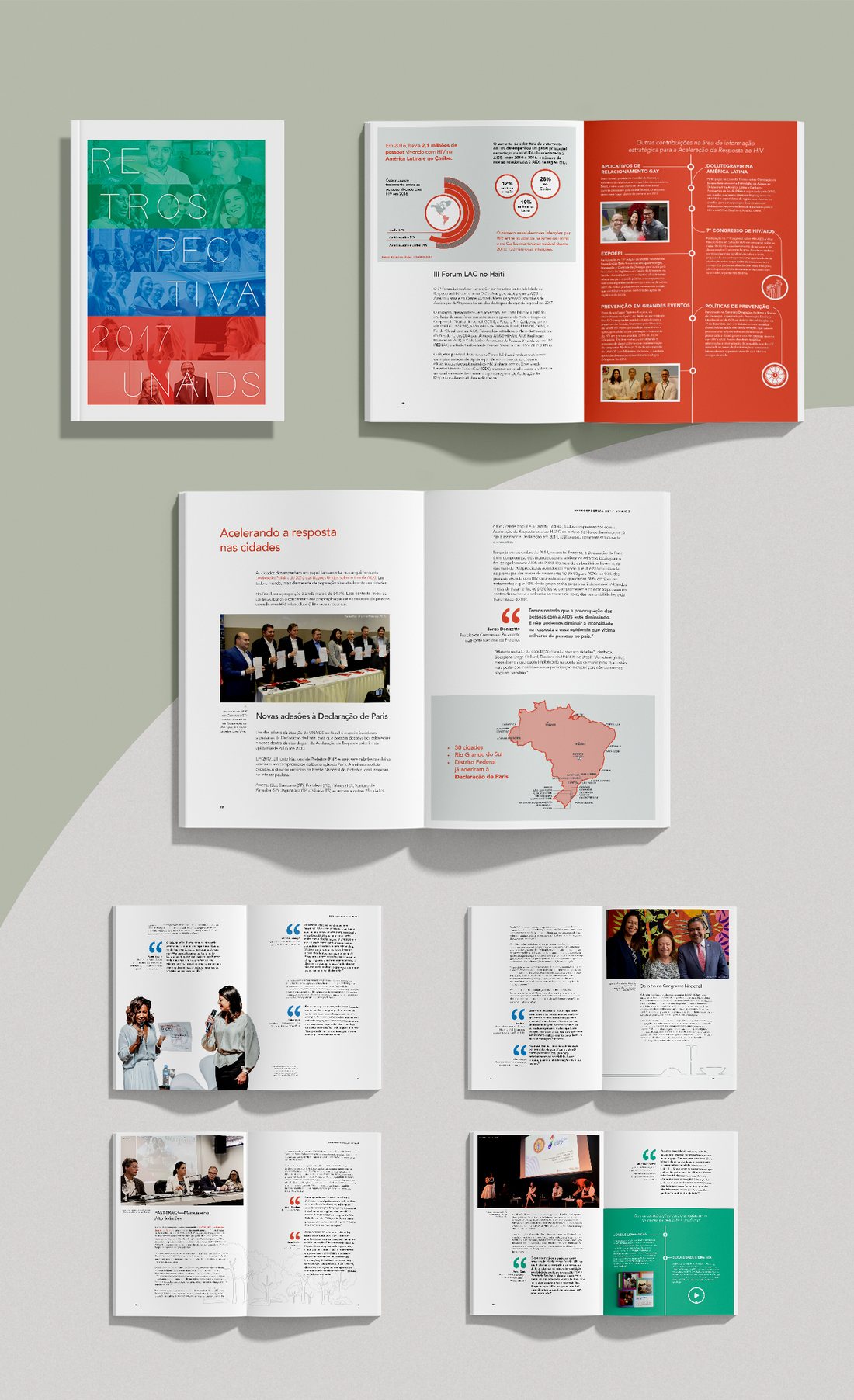 Spreads from the UNAIDS 2017 year in review